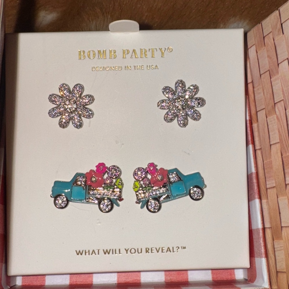 Bomb Party “Summertime Flower Truck” 
Earring Stud Set
New, never worn